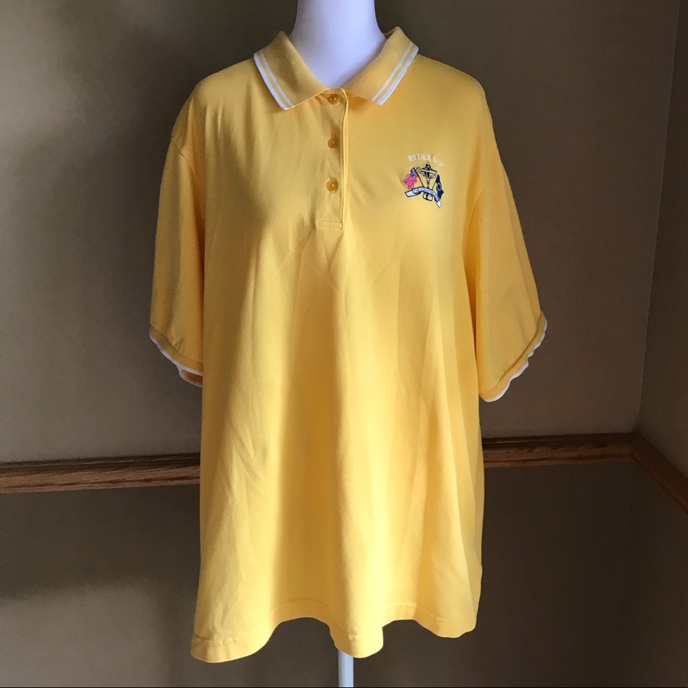 Escada Sport Women’s Yellow Polo Shirt Golf Ryder Cup Country Club Size XL.